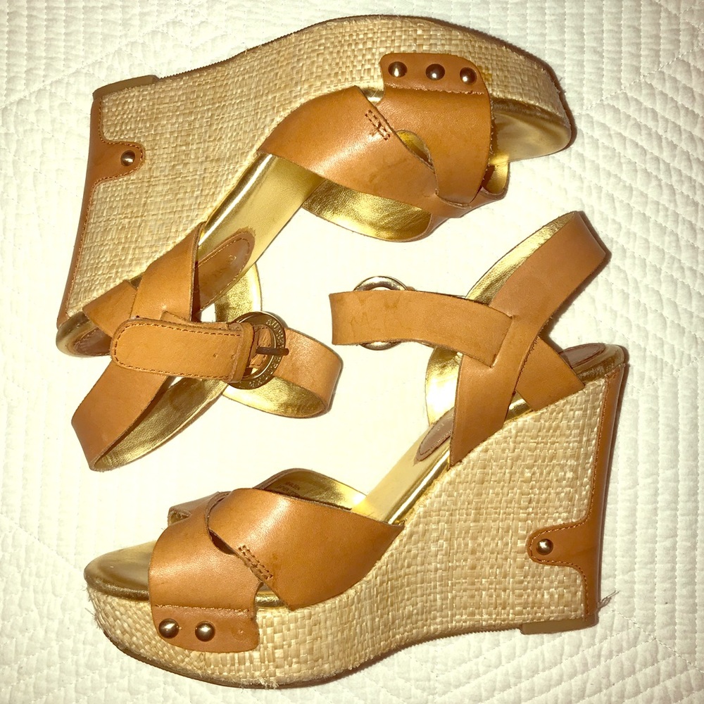 Audrey Brooke Brown Wedges 6.5